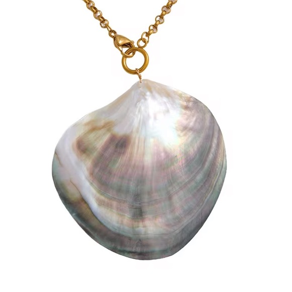 Gold plated Natural Shell Necklace Anthropologie - Picture 5 of 9